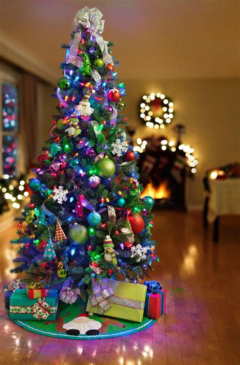 colorful christmas tree decorations