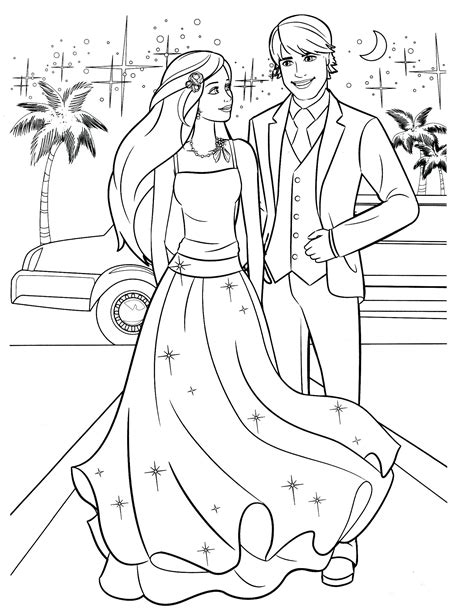 barbie  ken beach coloring pages coloring pages