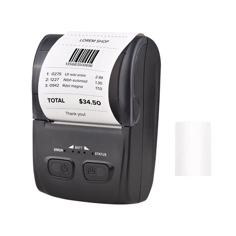 portable wireless thermal printer    receipt   mm paper