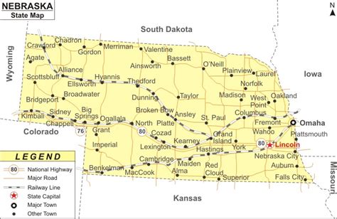 Nebraska Map Map Of Nebraska State Usa Highways