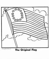 Flag American First Colonies Coloring Early Stars sketch template
