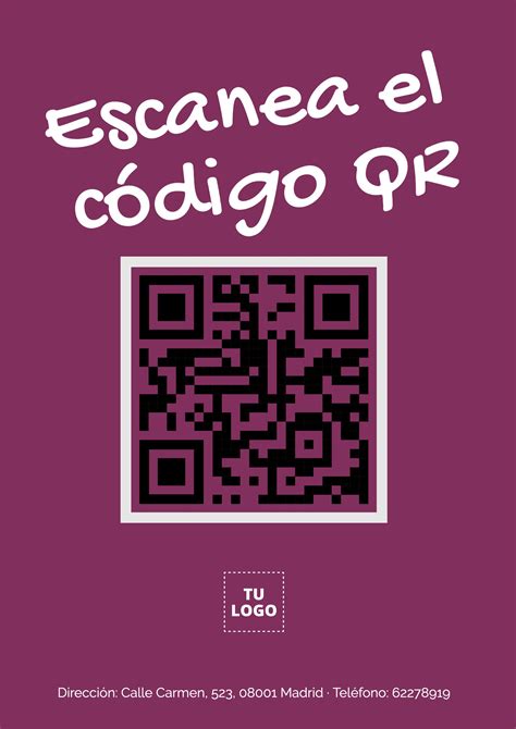 codigo qr escaneable  negocios poster personalizable