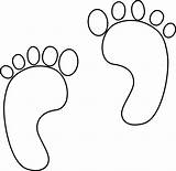 Footprints Printable Clipart Footprint Foot Template Feet Baby Clip Outline Templates Cut Print Coloring Pattern Stencil Walking Patterns Cliparts Line sketch template