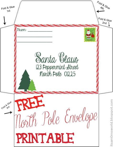 printable north pole envelope template printable templates