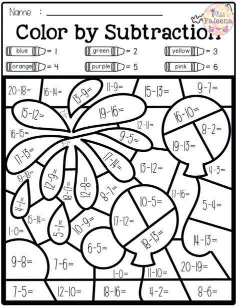 coloring page math coloring worksheets  grade  color  number