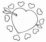 Coloring Hearts Pages Flower Popular sketch template