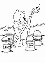 Pooh Coloring Winnie Paint Pages Brush Brushes Big Book Bucket Color Getcolorings Number Bear Disney Maler sketch template