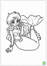 Coloring Mermaid Dinokids Melody Close Print sketch template