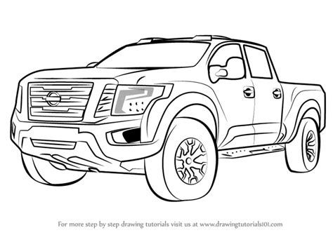 draw nissan titan warrior truck trucks step  step