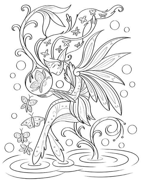 butterflies  fairies coloring page fairy coloring pages witch