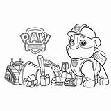 Coloring Paw Patrol Pages Rubble Chase sketch template