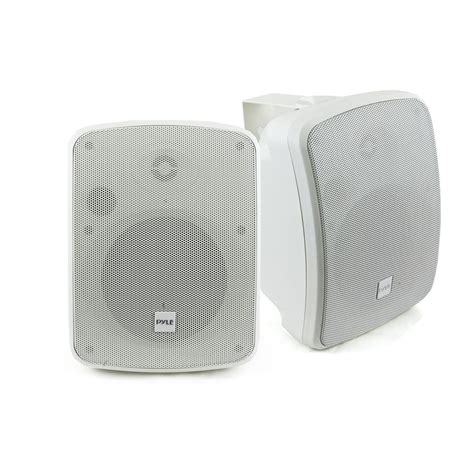 pyle  waterproof bluetooth  indoor outdoor speaker system white