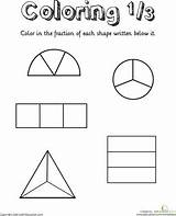 Fraction Fractions Coloring Identifying sketch template