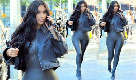 kim kardashian in pictures kim k shocks in skin tight body suit