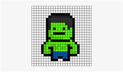Incredible Hulk Grid Minecraft Superhero Pixel Art