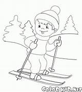 Skiing Skifahren Menino Esqui Sciare Colorkid sketch template