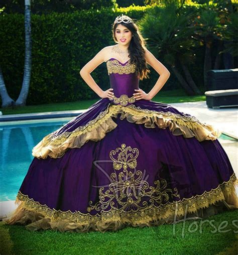 Embroidery Luxury Princess Quinceanera Dresses Purple