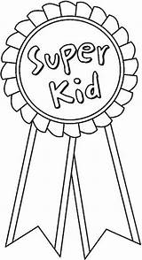 Ribbon Clipart Award Coloring Pages Outline Week Red Cliparts School sketch template