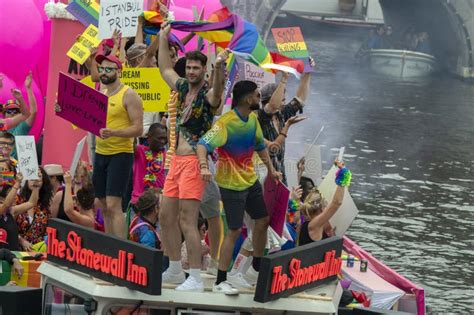 amnesty international boat at the gay pride amsterdam the netherlands