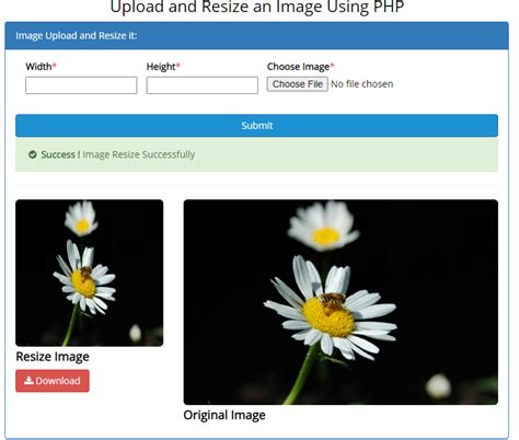 how to upload and resize an image using php