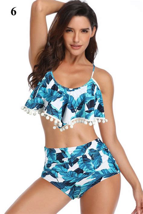 High Waisted Bikini Set With Halter And Sleeveless Design