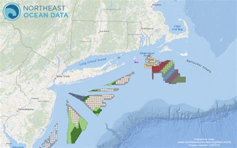 offshore wind planning areas lease areas operational installations northeast ocean data portal