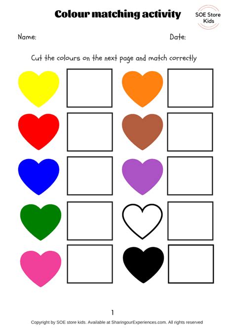 colors matching activities  toddlers printable