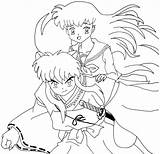 Inuyasha Kagome Coloring Pages Getdrawings Deviantart Color Getcolorings Print sketch template