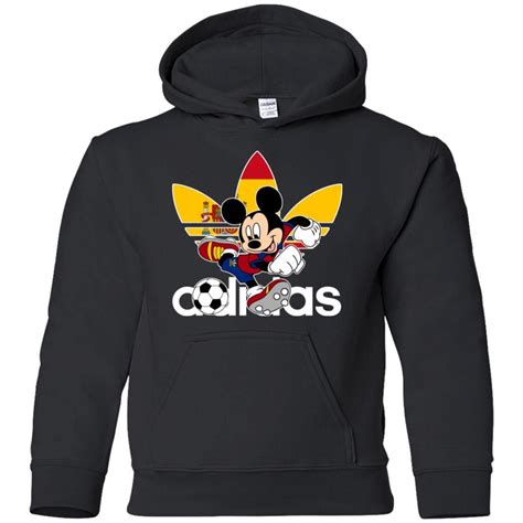 Spain Football Mickey Mouse Adidas Youth Pullover Hoodie