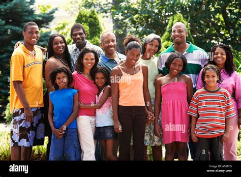 extended african family smiling  stock photo alamy