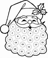 Calendrier Avent Santa Calendar Briconounou Countdown Claus Santas Bonjour Enfants Activity sketch template