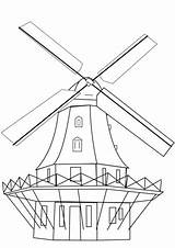 Coloring Windmill Mill Pages Drawing Dutch Smock Printable Getdrawings Crafts Template sketch template