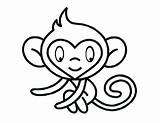 Monkey Coloring Cute Pages Face Getcolorings Color Cartoon Clipartmag Drawing sketch template
