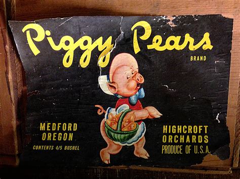 piggy pears crate label photograph  richard reeve fine art america