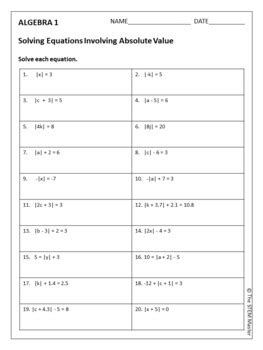 solving linear equations worksheet worksheet information