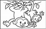 Monkey Coloring Cartoon Cute Pages Sheet Kids Monkeys Fun Coloringpagesfortoddlers Learning Animal Big Animals Sheets sketch template