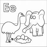 Letter Coloring Emu Pages Alphabet Elephant Preschool Coloringpages4u Kids Choose Board Bird Animals sketch template