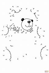 Dot Bear Teddy Coloring Printable Pages Dots Connect Supercoloring Printables Puzzles Main Point Le Skip sketch template
