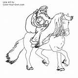 Horse Coloring Pages Santa Christmas Claus Color Sleigh Printable Funny Kids Print Getcolorings Father Horseback Line Getdrawings Own sketch template