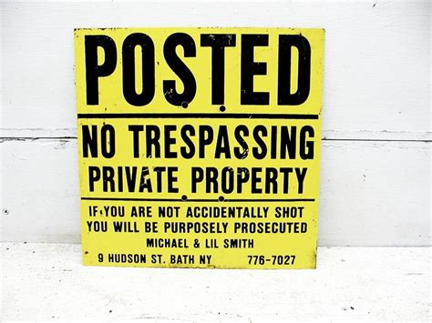 Old No Trespassing Sign Private Property Sign Private