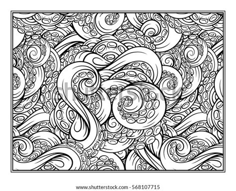 octopus tentacles ornamental coloring page art stock vector royalty