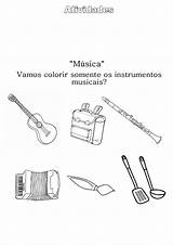 Instrumentos Musicais Atividade Infantil Preto Vamos Seleção Uma Somente Encontre sketch template