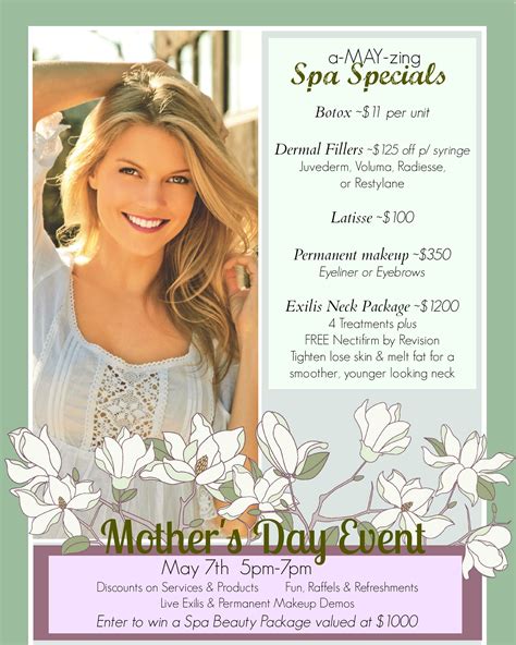 zing spa specials spa specials mothers day event medical spa