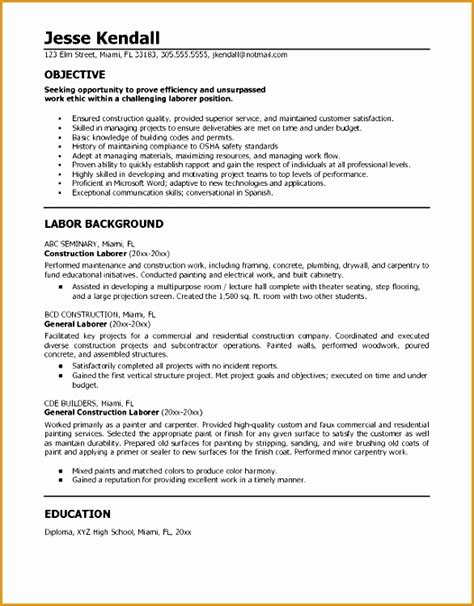 construction worker resume template  samples examples