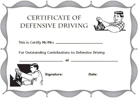 defensive driving certificate template certificate templates