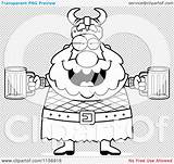Chubby Viking Drunk Holding Beer Man Outlined Coloring Clipart Vector Cartoon Thoman Cory sketch template