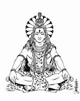 Shiva Drawing Coloring Shiv Clipart God Sketch Indian Gods Lord Vector Vishnu Hindu Sri Pages Sketches Hinduism Cliparts Drawings Meditation sketch template