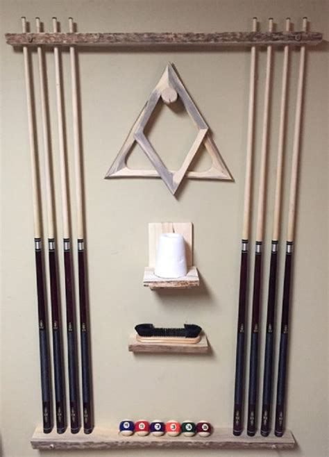 deluxe rustic pool cue rack