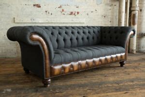 modern charcoal wool antique tan leather  seater