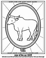 Coloring Pages Chinese Year Ox Zodiac Animal Symbol 2010 Printables Comments Popular sketch template